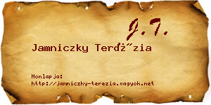 Jamniczky Terézia névjegykártya